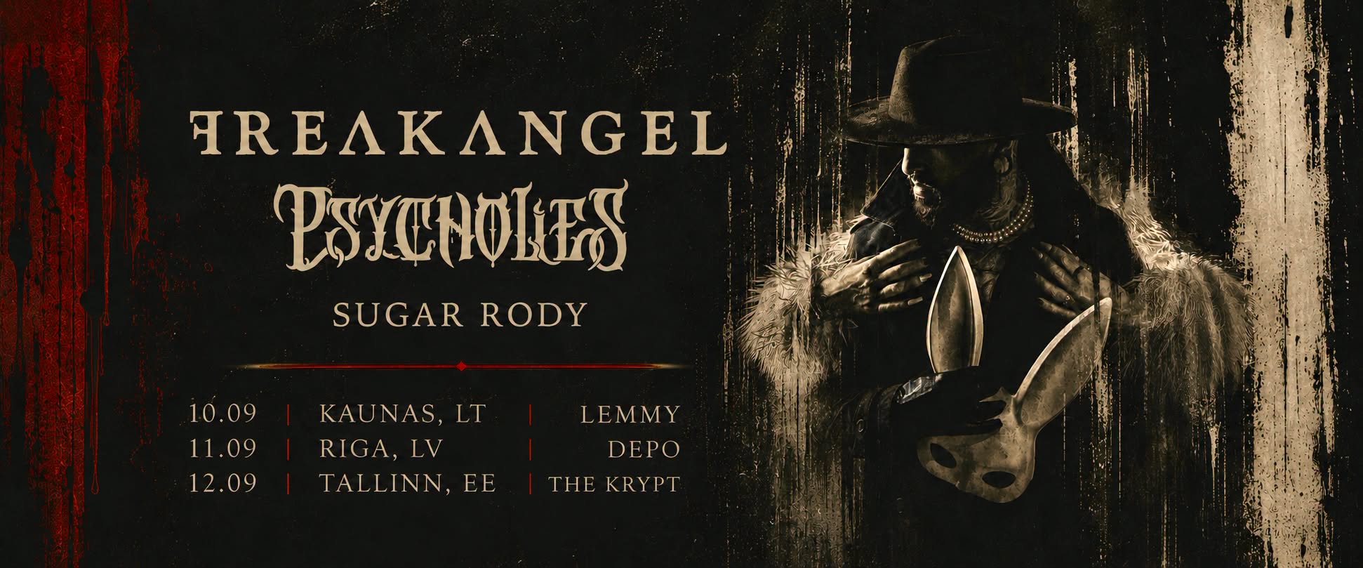 FREAKANGEL (EE) + PSYCHOLIES (IT) + SUGAR RODY (EE)