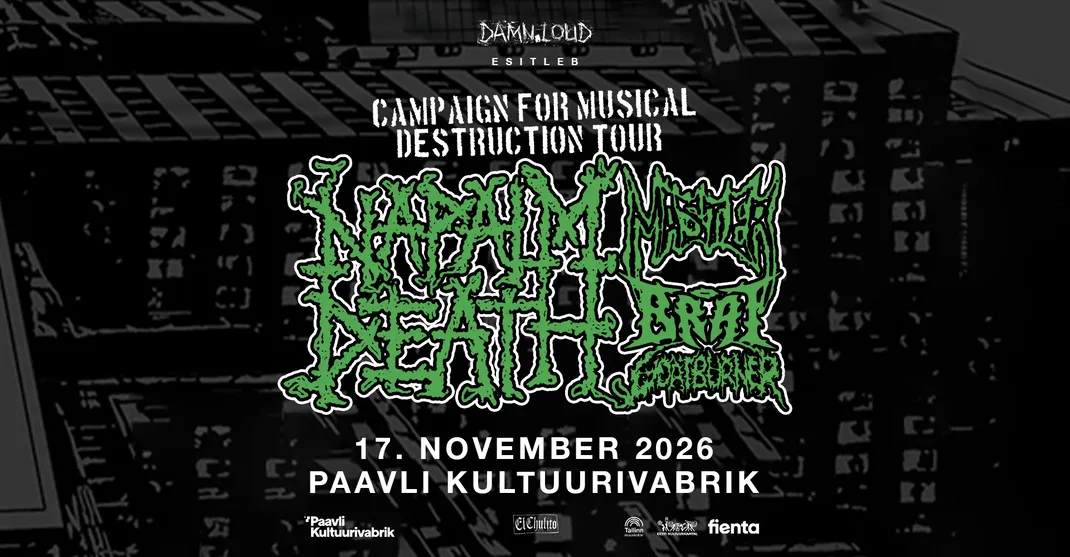 Napalm Death (UK), Master (US), Brat (US), Goatburner (FI)