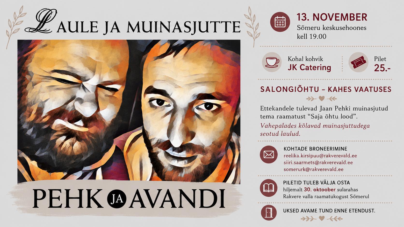 "Laule ja muinasjutte" SALONGIÕHTU,JAAN PEHK JA MÄRT AVANDI